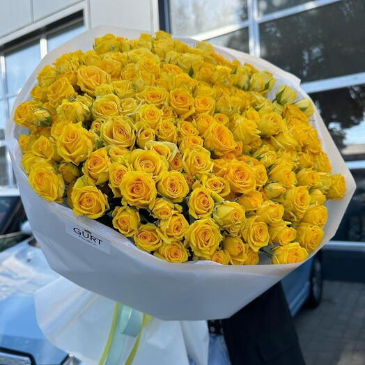 Роза желтая 💛 101 шт