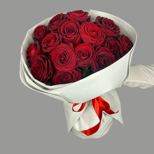 Bouquet of red roses 19 pcs