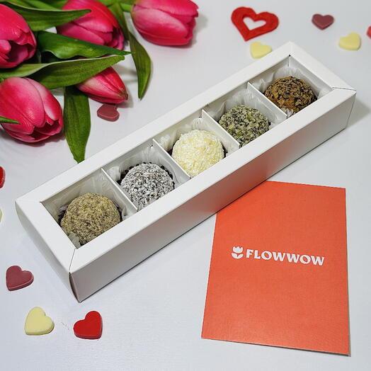 💕Подарочный набор сырных и фруктовых трюфелей. Конфеты ручной работы, 5 шт. на 14 февраля🫰🏼