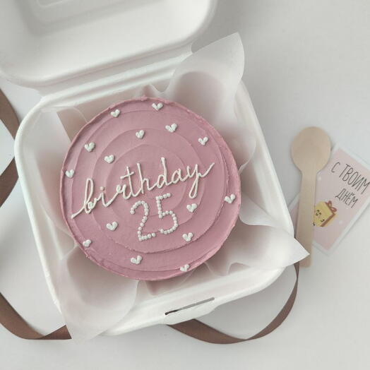 Бенто-торт с надписью "Birthday" и цифрой  на день рождения