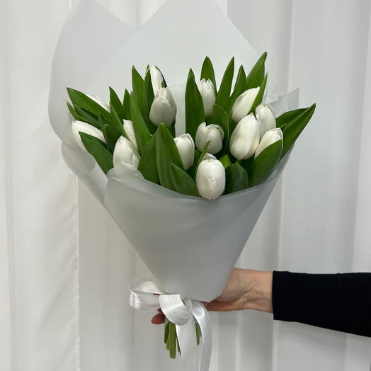 White tulips, 15 pcs