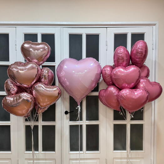 Воздушные шары сердца для девушки 21шт. Helium balloons for her hearts 21pcs
