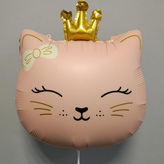Шар Кошечка в короне с гелием