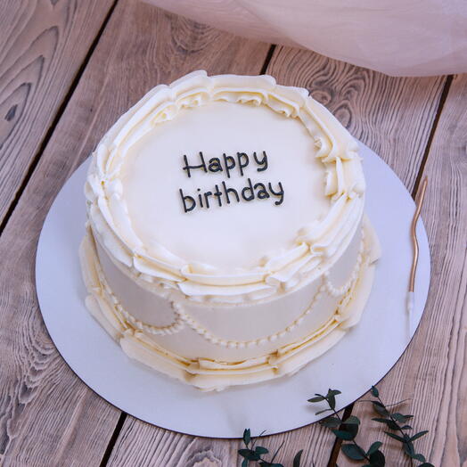 Торт с рюшами Ламбет Happy Birthday, 2кг