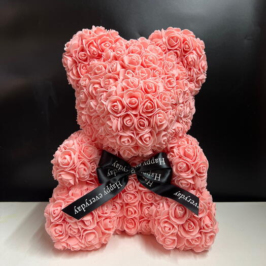 Мишка из роз фоамирана