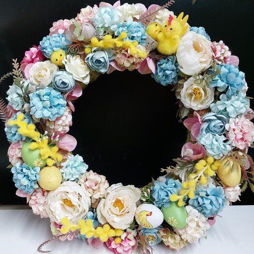 Венок весенний из искусственных цветов