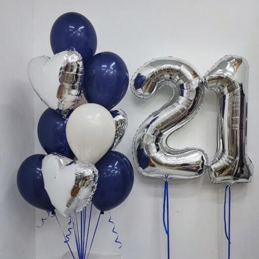 Композиция из 11 шаров+2 цифры