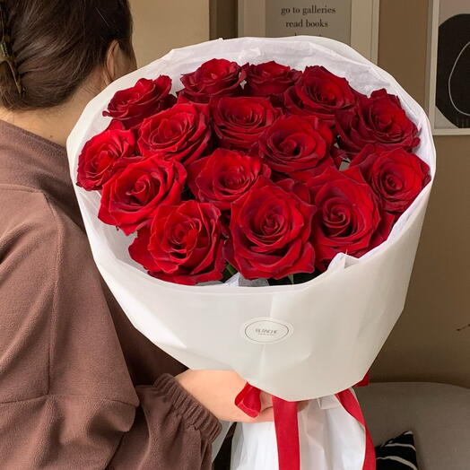 Букет из 15 бордовых роз🌺
