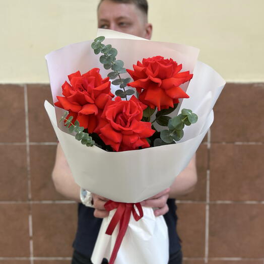 Букет Алых Французских роз 😍