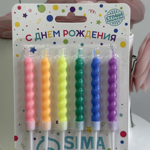 Свечи спираль (разноцветные)
