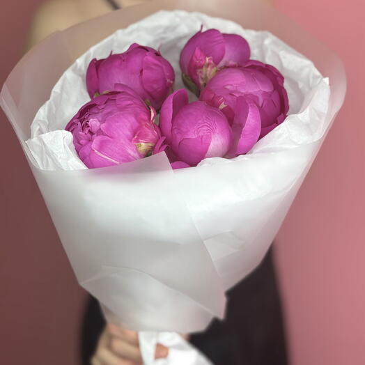 Пиономания 😍 5 пионов малиновых