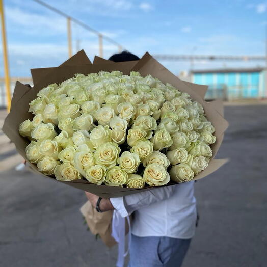 White Mondial roses