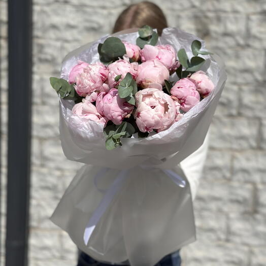 Букет пионы и эвкалипт 💞
