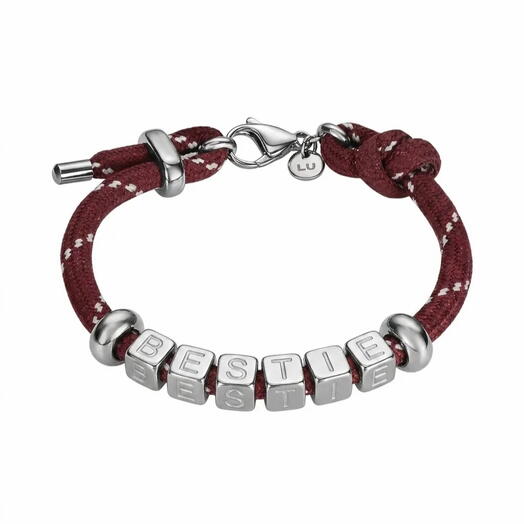 Бордовый браслет LU CORD WINE [BESTIE] для лучшей подруги, на подарок, сестре, подруге