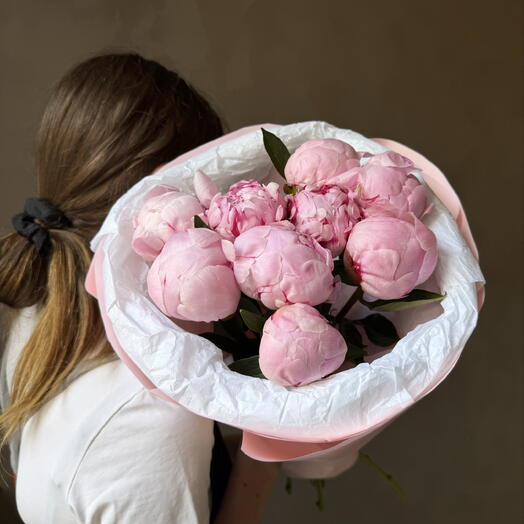 9 пионов Сара Бернар 🌸 Розовые, махровые, очень крупные, ароматные