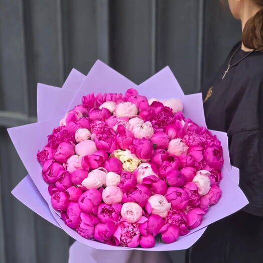 Букет из 101 пиона💜