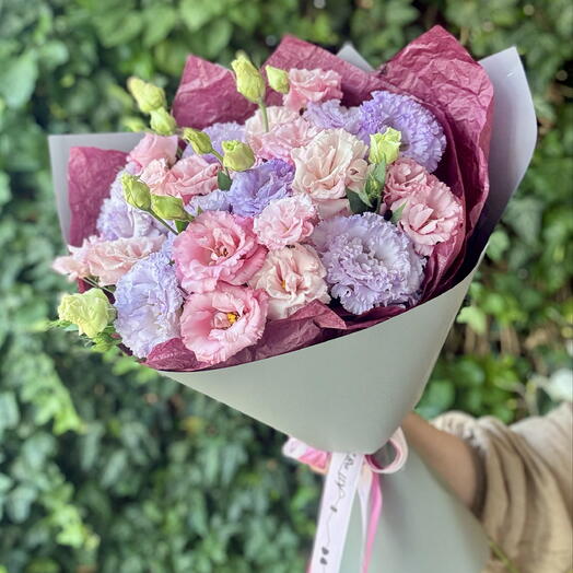Букет разноцветной кружевной эустомы🌸