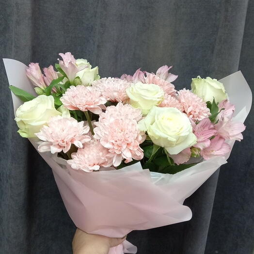 Авторский букет с розами 🌹🌹