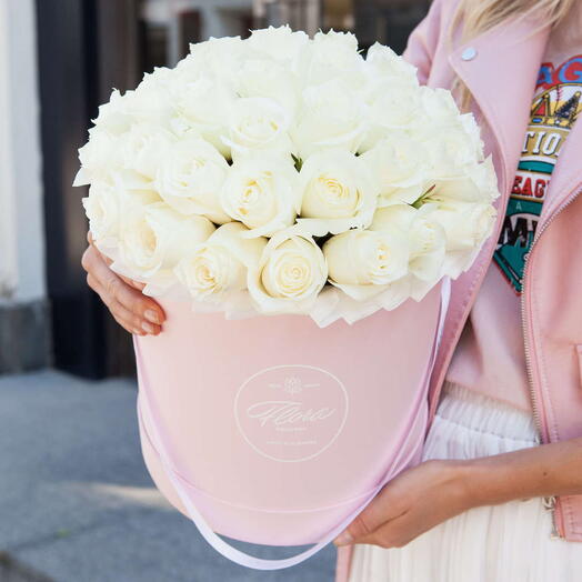 Grand Hatbox with PINK white Roses
