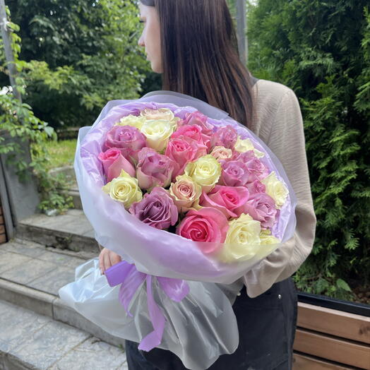 21 роза 40 см