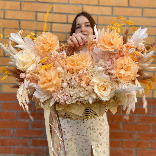 WOW-мега корзина любви️‍🔥🌸 Из стабилизированных цветов