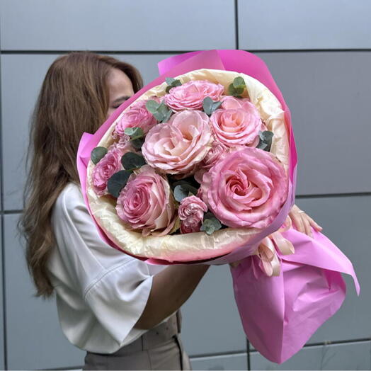 Букет «Оттенки надежды💝🌸» из пион роз сорта Эсперанса 🍀