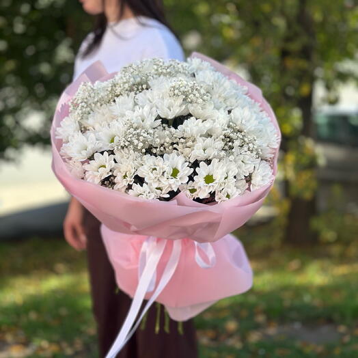 Сборный букет с гипсофилой L