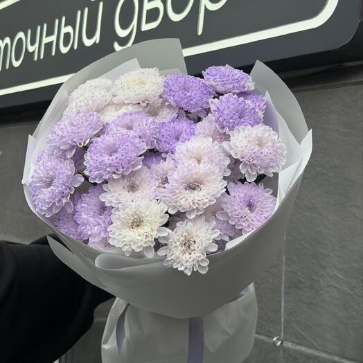 Букет из фиолетовой хризантемы - 5 веток
