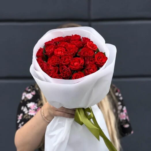 Букет "25 красных кружевных роз 40 см"