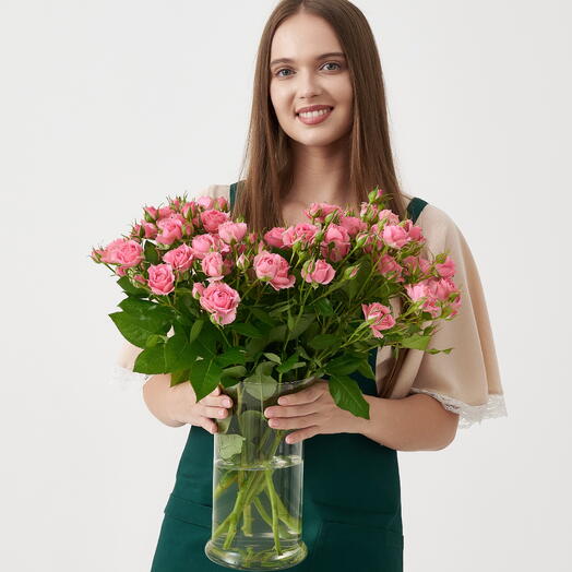 Пачка кустовых роз "Мелодия" (10 шт) 50см