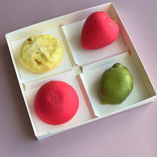 Корпусные десерты 4 шт (попкорн, клубника, лайм и  маракуйя)