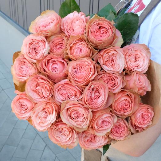 25 Kahala peony roses 60cm in Kraft paper