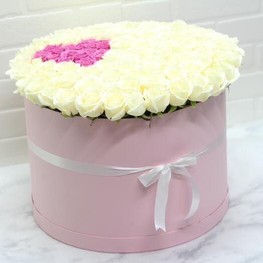 101 roses in a box