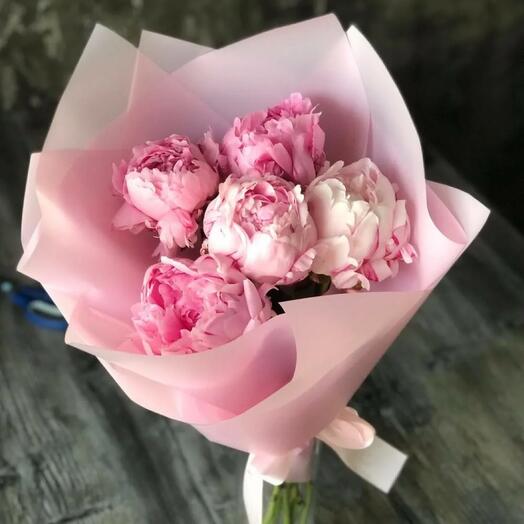 5 розовых пионов 💝
