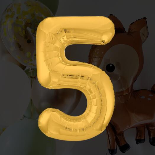 Bola - número " 5 " oro
