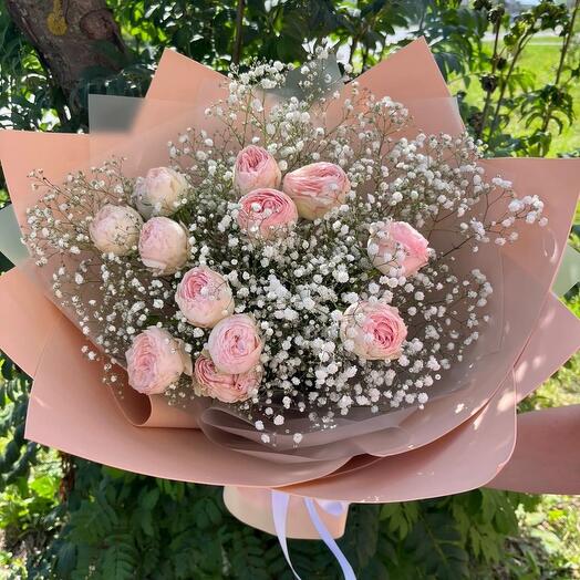 Букет из пионовидной розы