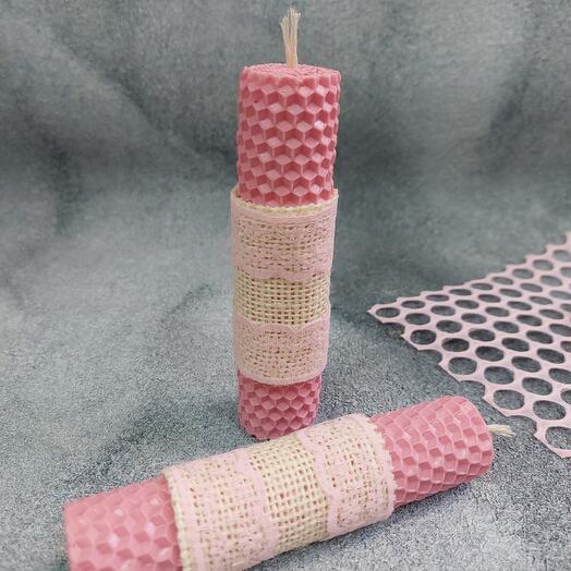 A set of wax candles