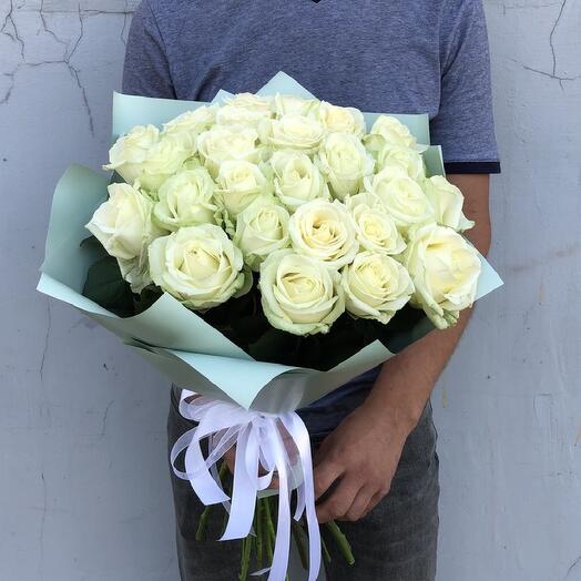 Ramo de rosas blancas, 25 rosas