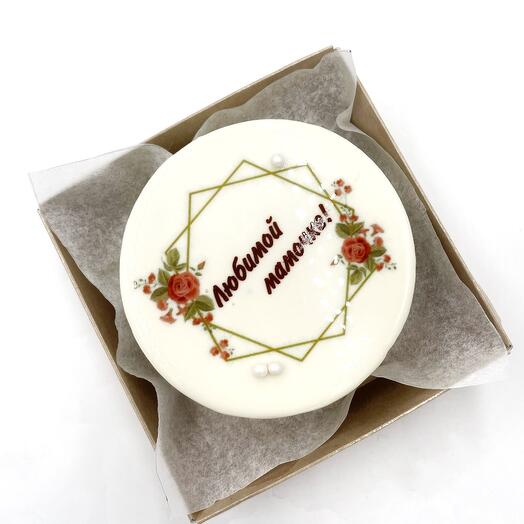 Pastel de mousse Bento-tarjeta de felicitación para mamá