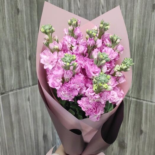Bouquet of 9 pink mattioles