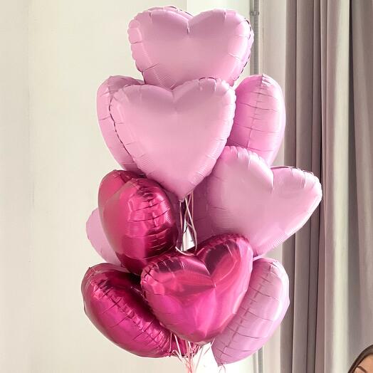 Сет , гелиевые воздушные шары сердца 15💗Фонтан-набор шаров