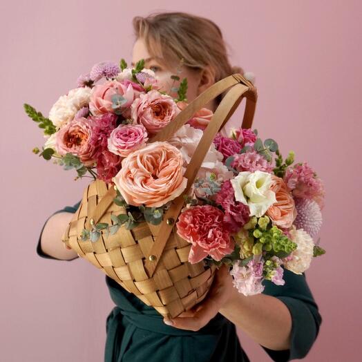 Корзина bottega luxe с элитными сортовыми цветами💕