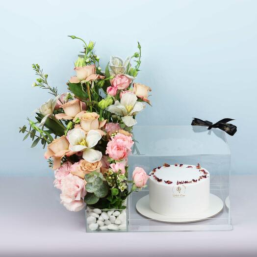 Cappuccino Rose Cake Box