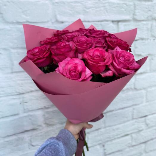 15 розовых роз🎀