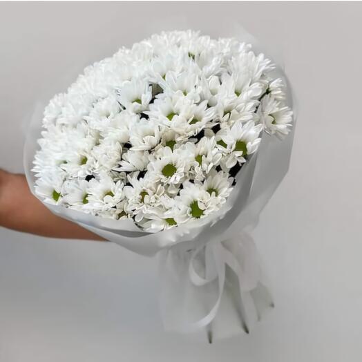 Букет из Белых  Кустовых Хризантем
