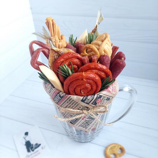 Мужской букет в кружке