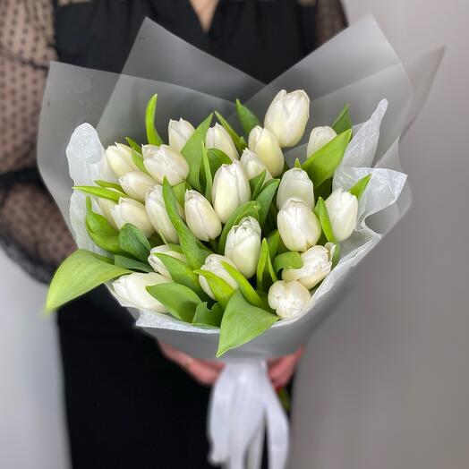 25 tulipanes blancos por paquete