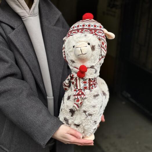 Мягкая игрушка сливочная Альпака