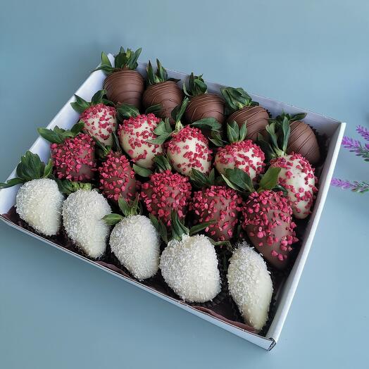 Fresa en chocolate / juego de fresas 20 piezas