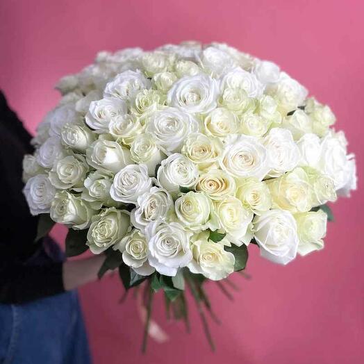 🌹 Букет от Flowersgift из 101 белой розы ▪️ 74